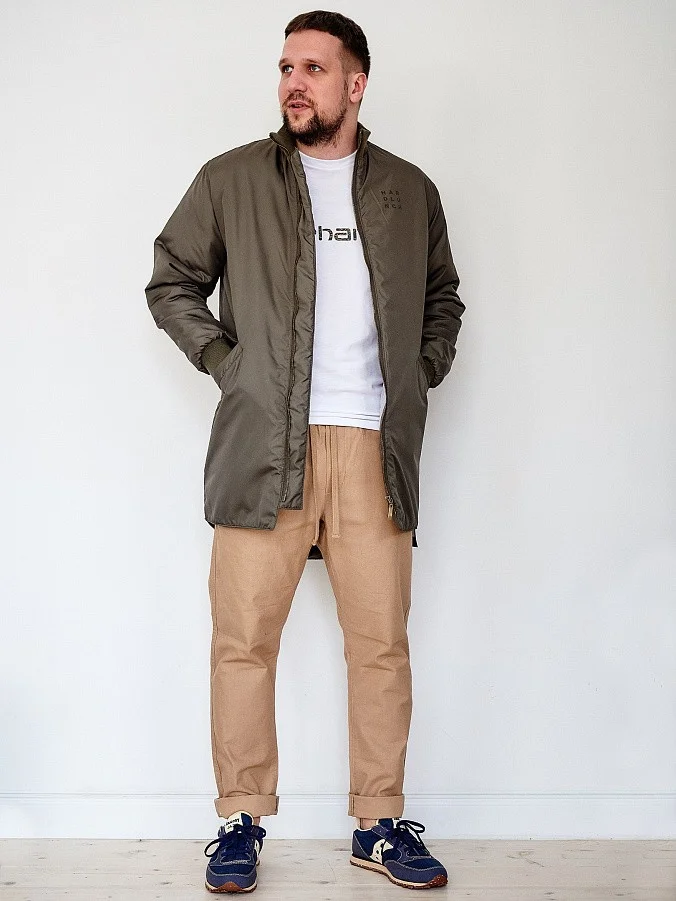 Куртка-бомбер утепленная Hard Lunch RC-M-07/2 Square Logo Khaki